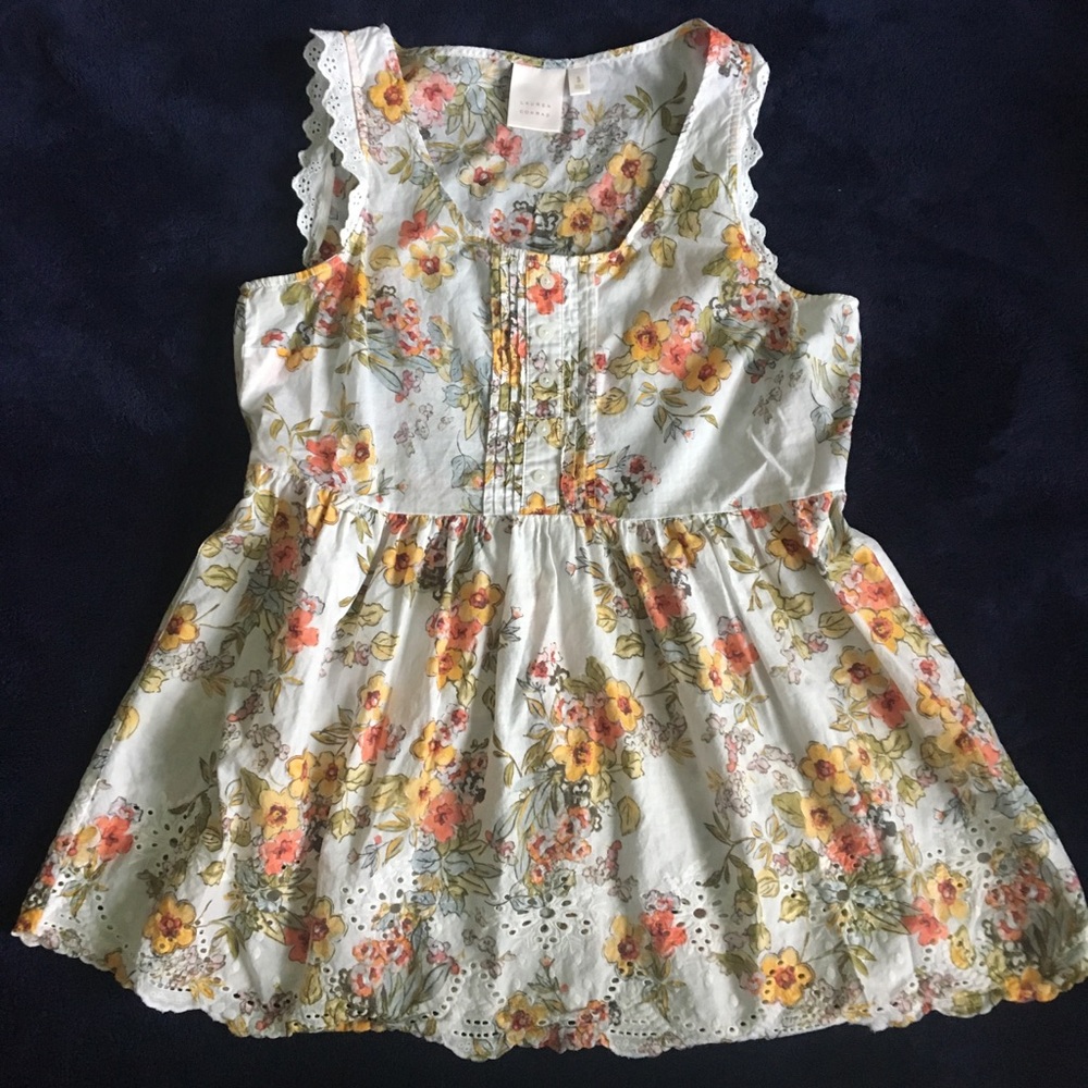 Lauren Conrad Peplum Baby Doll Floral Top, Small